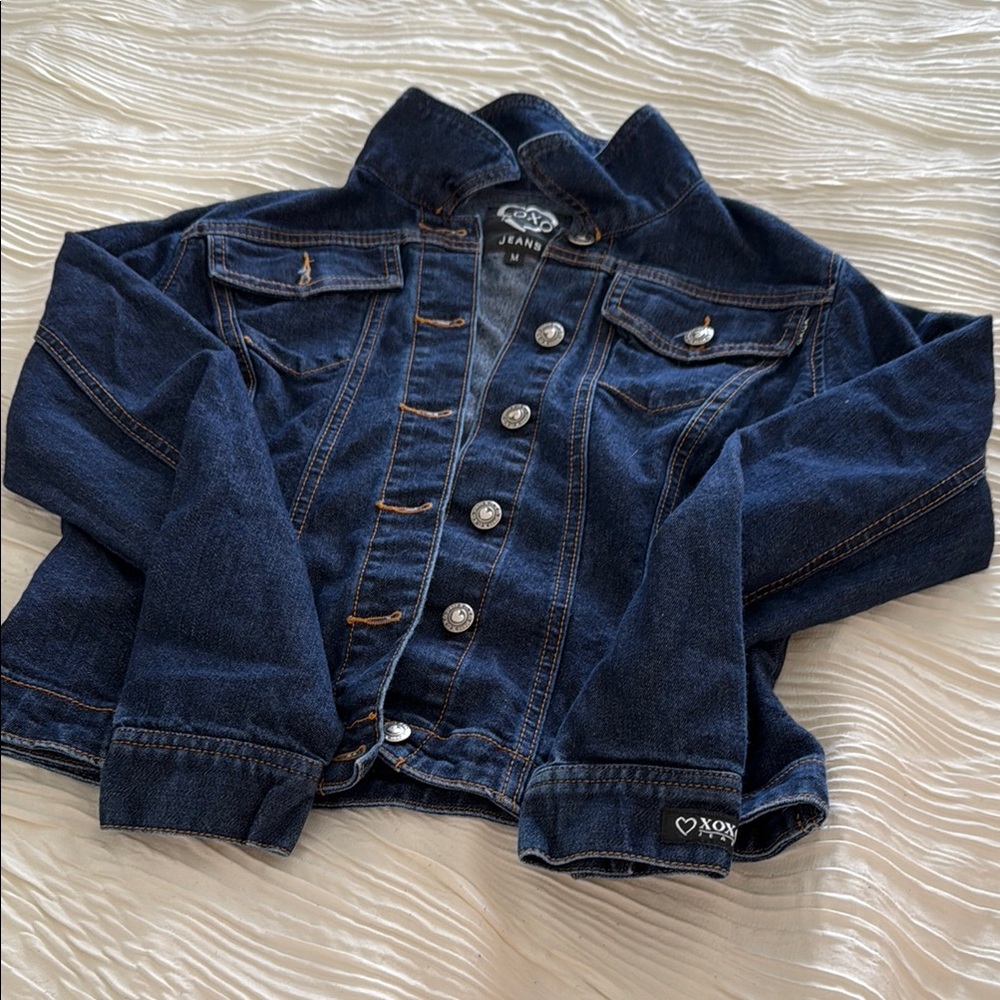 XOXO Navy Denim Jacket. Size M. Good condition